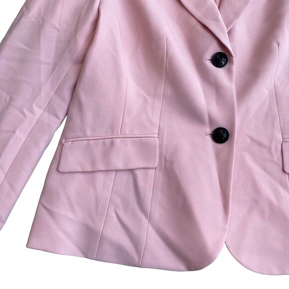 Le Suit Pastel Baby Pink‎ Blazer Womens Size 12 Double Button - Picture 2 of 5